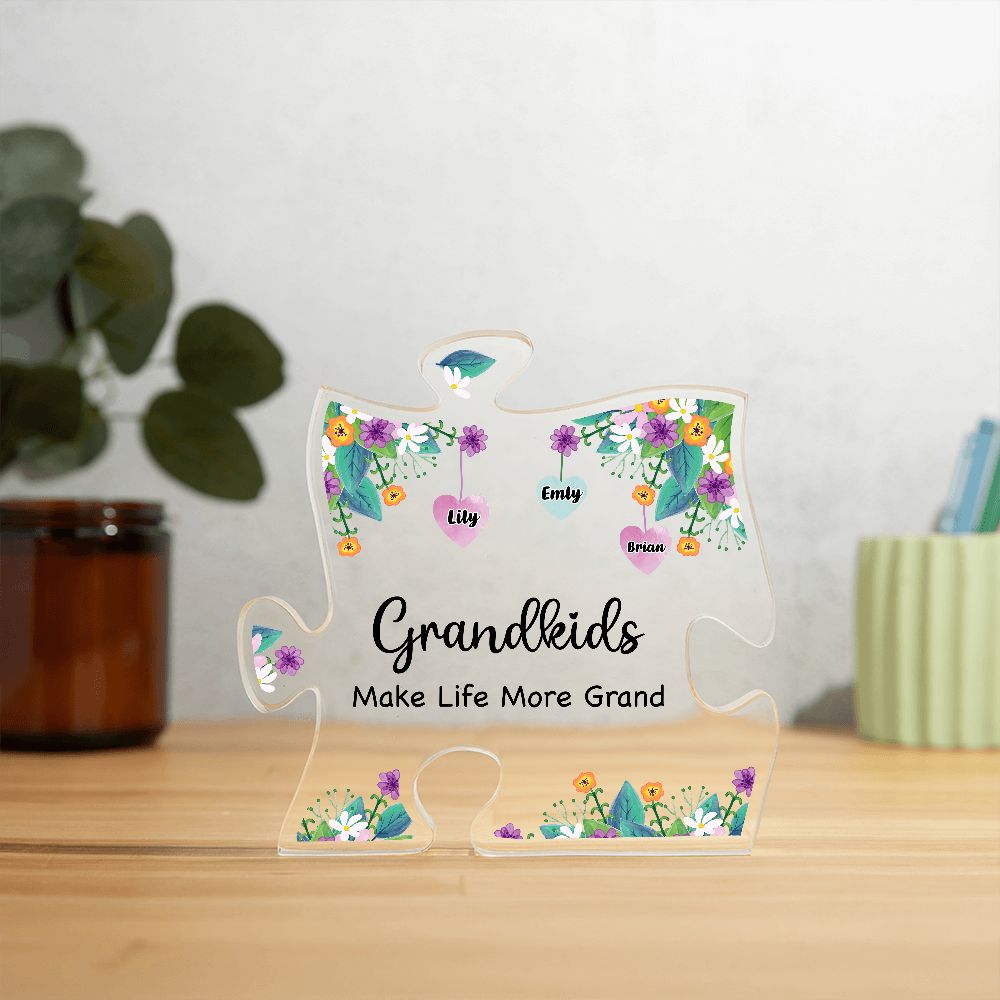 Grandkids Acrylic Puzzle Plaque