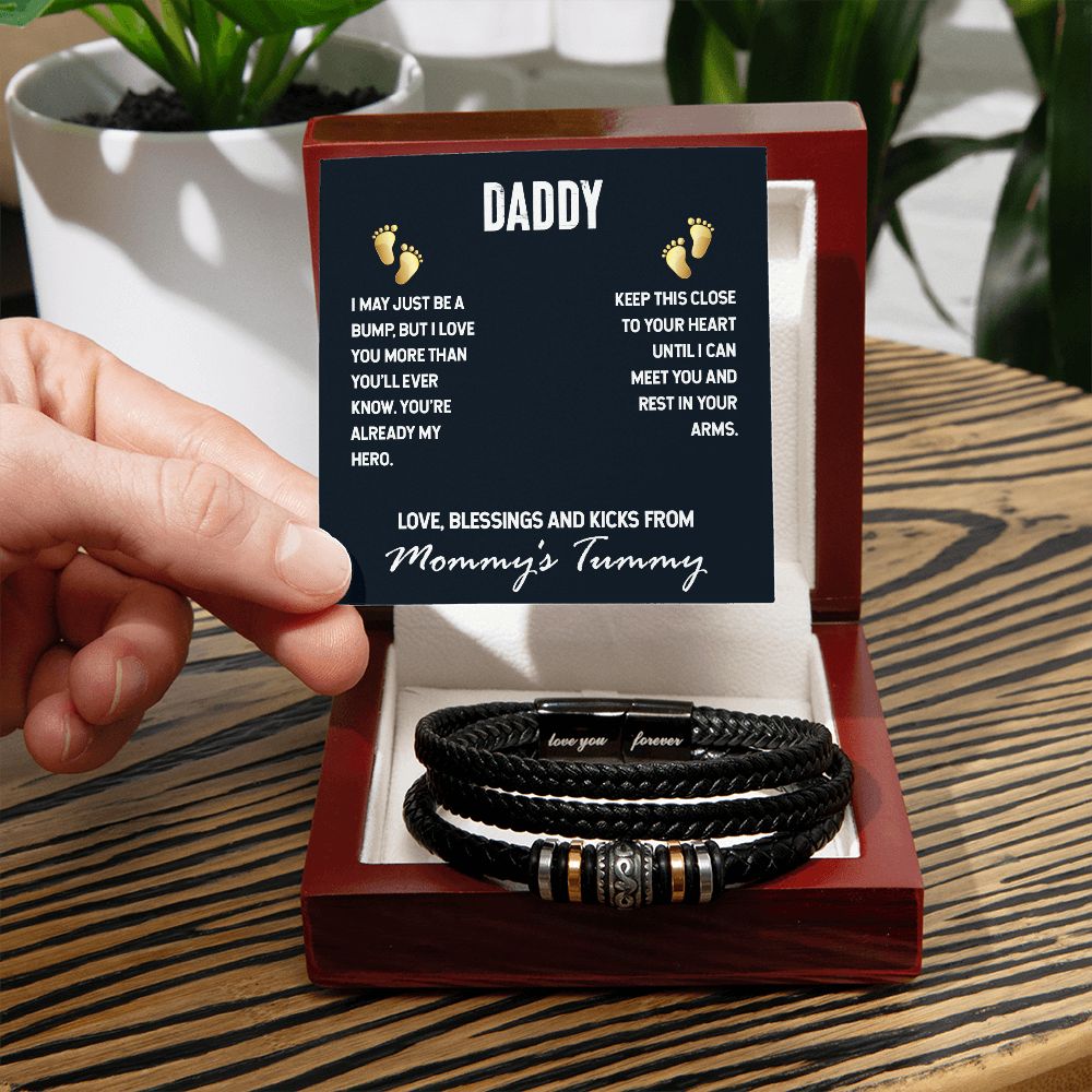Dad-Baby Bump Bracelet