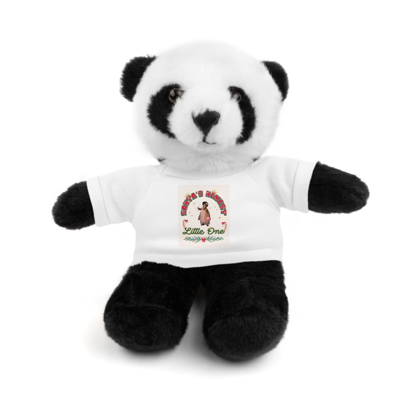 Plush Teddy Bear with 'Santa's Newest Little One' T‑Shirt – Cute Christmas Gift