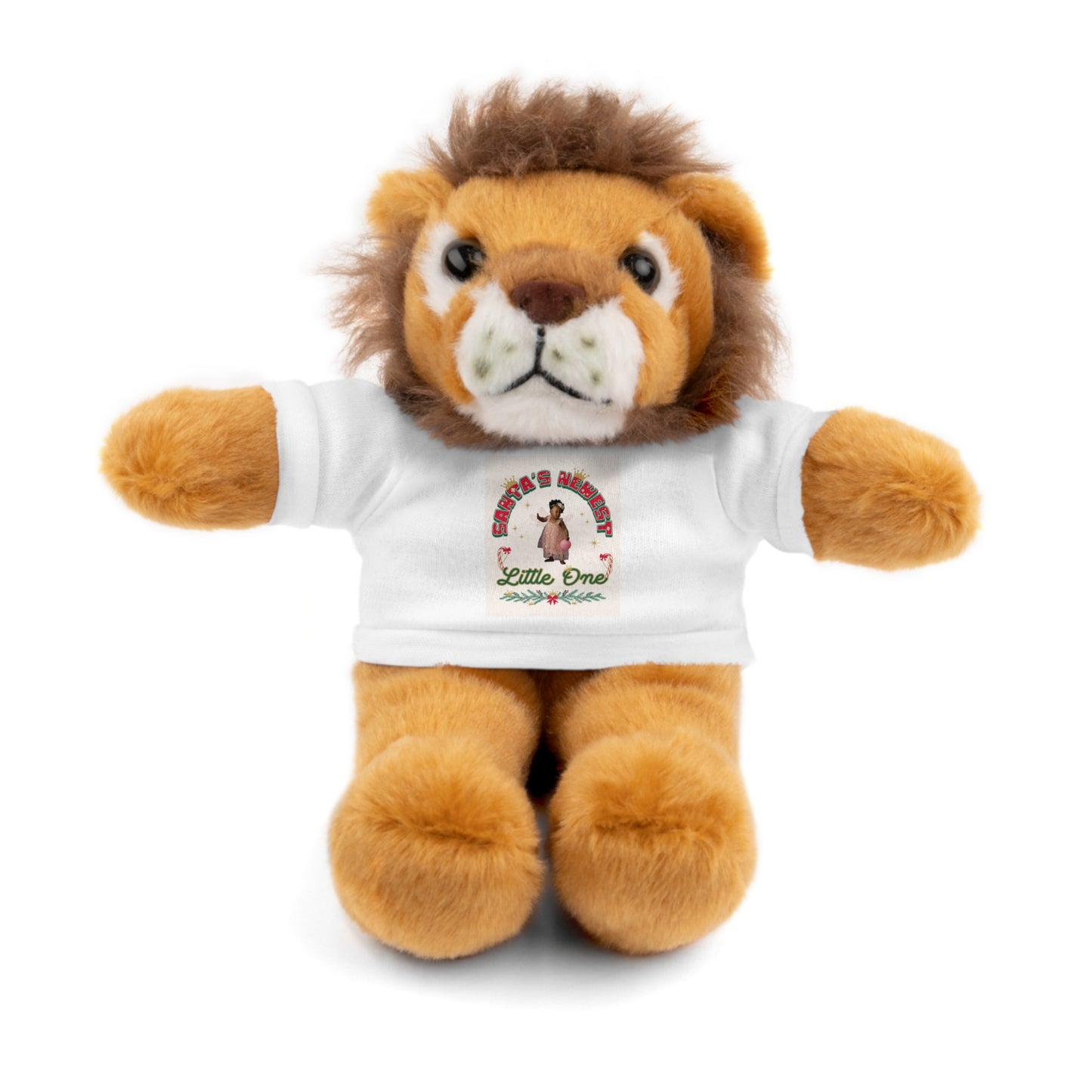 Plush Teddy Bear with 'Santa's Newest Little One' T‑Shirt – Cute Christmas Gift