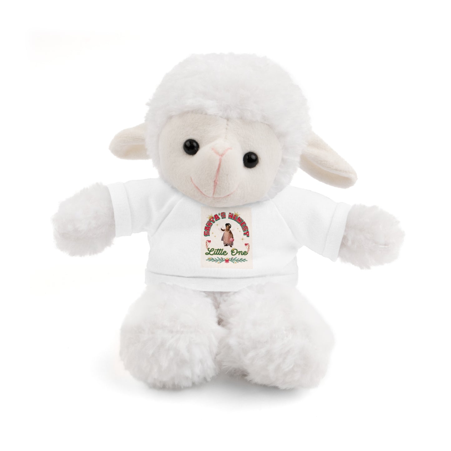 Plush Teddy Bear with 'Santa's Newest Little One' T‑Shirt – Cute Christmas Gift