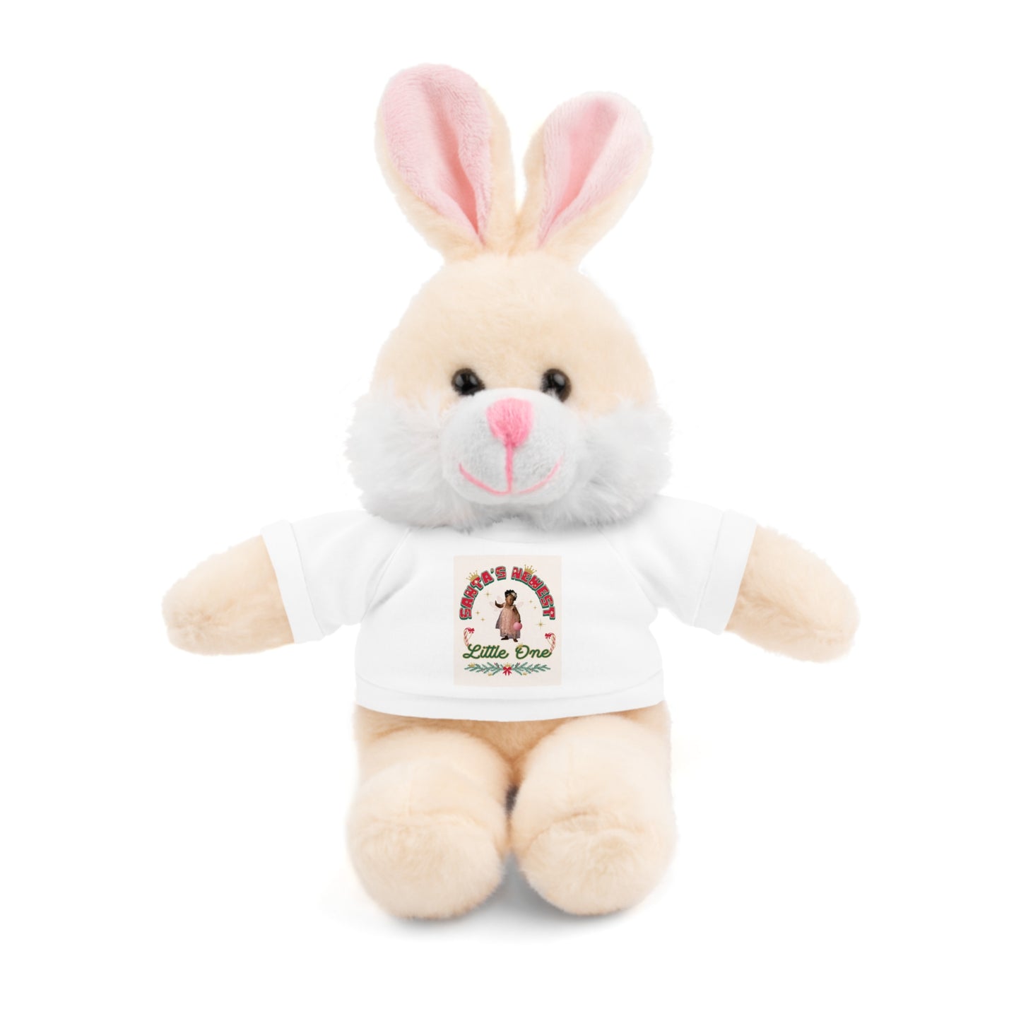 Plush Teddy Bear with 'Santa's Newest Little One' T‑Shirt – Cute Christmas Gift