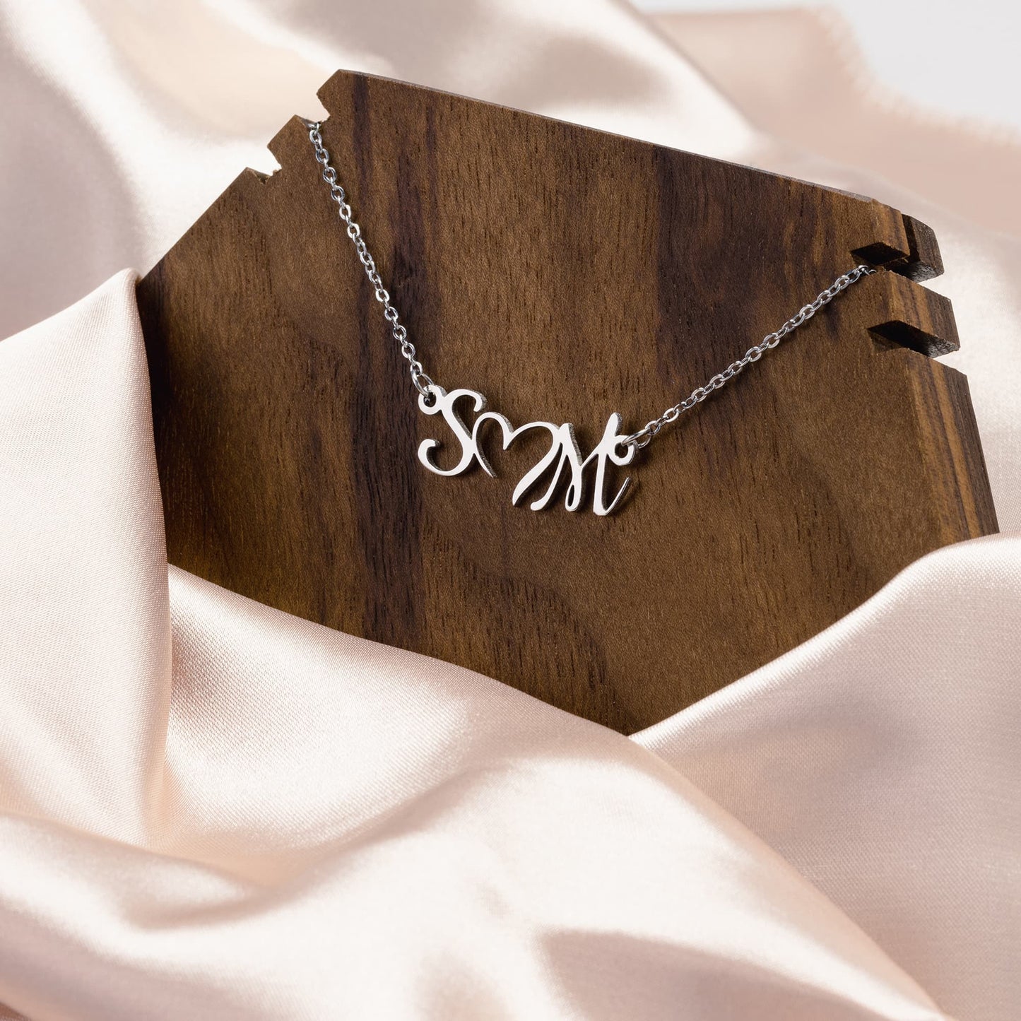 Double Initial Heart Neclace
