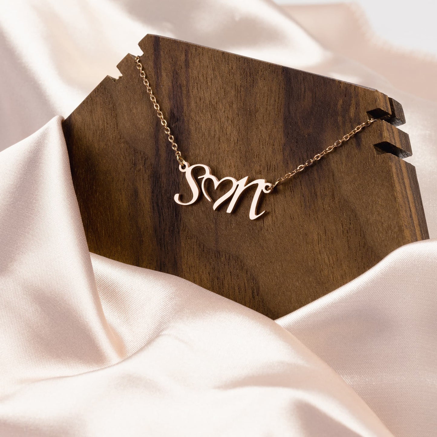 Double Initial Heart Neclace