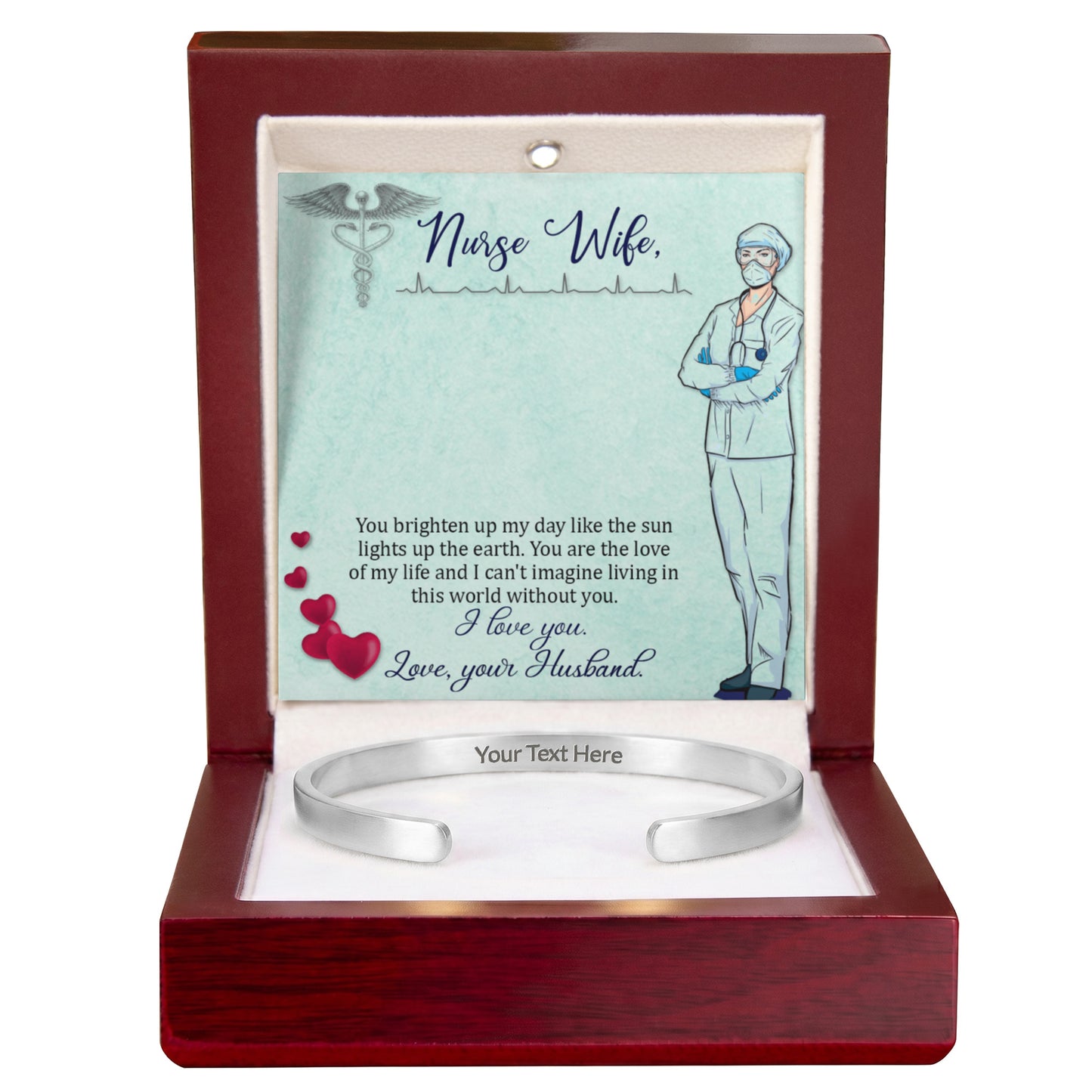 Nurse Wife Engraved Bracelet