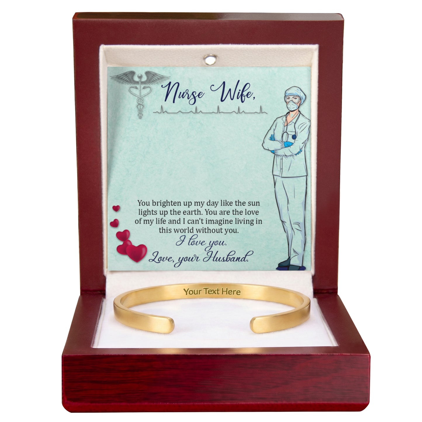Nurse Wife Engraved Bracelet