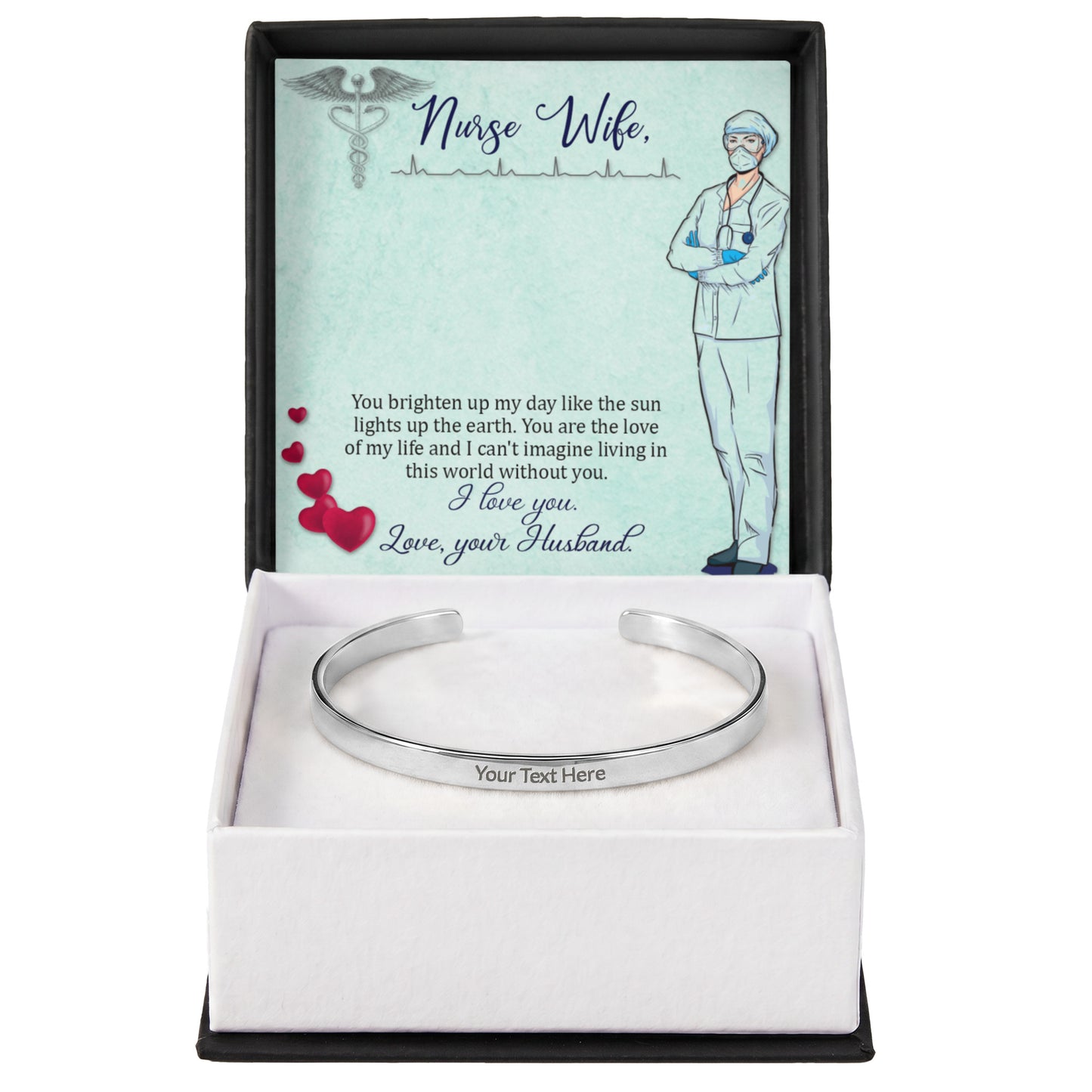 Nurse Wife Engraved Bracelet