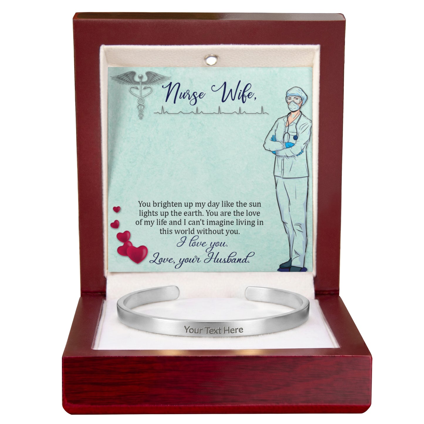 Nurse Wife Engraved Bracelet