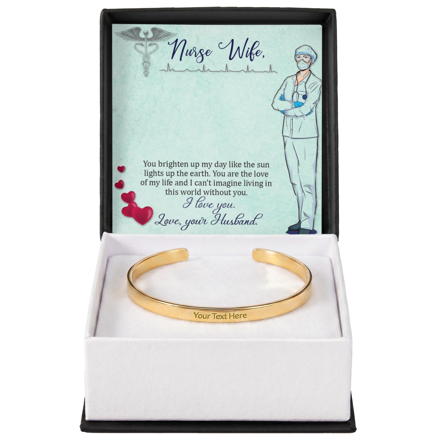 Nurse Wife Engraved Bracelet