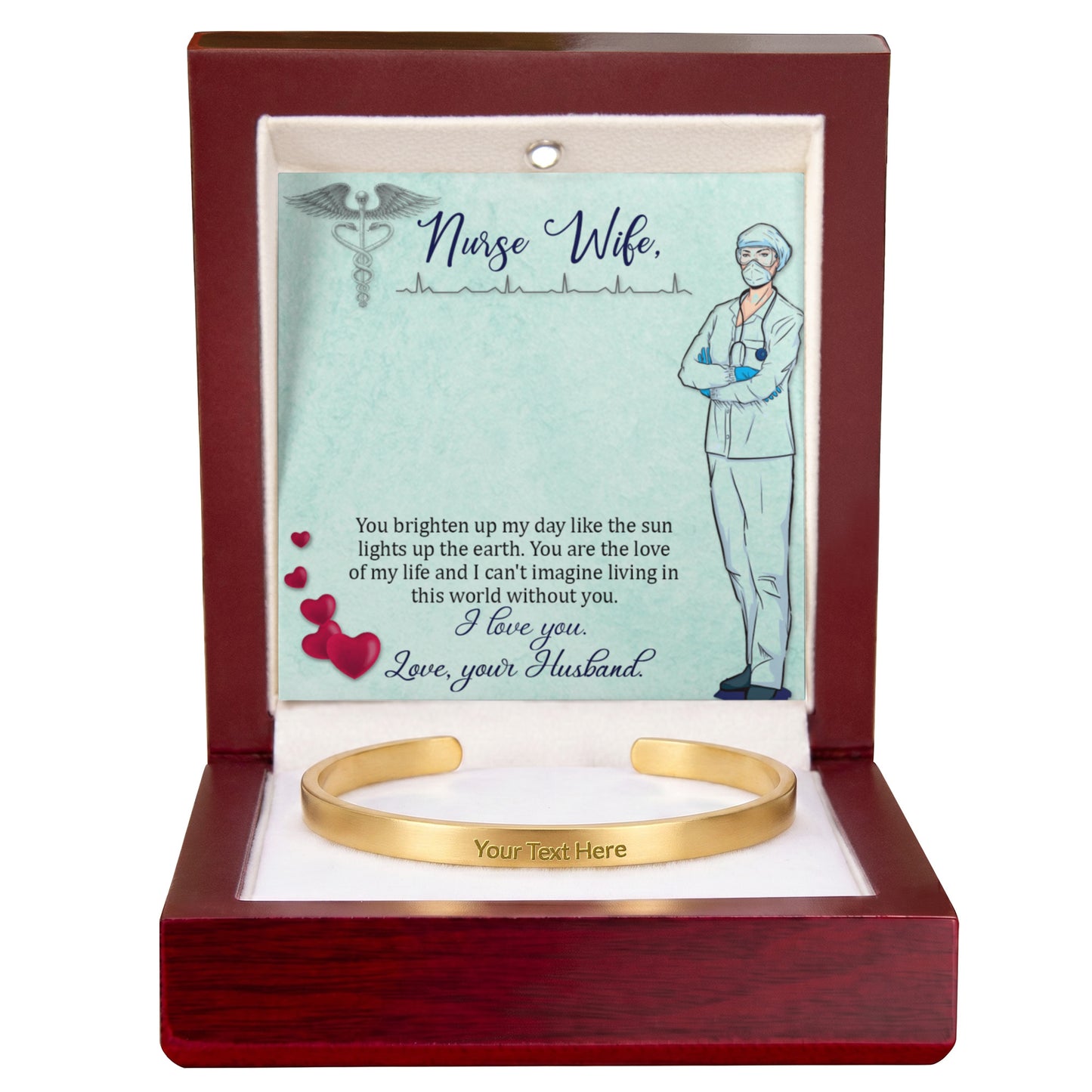 Nurse Wife Engraved Bracelet