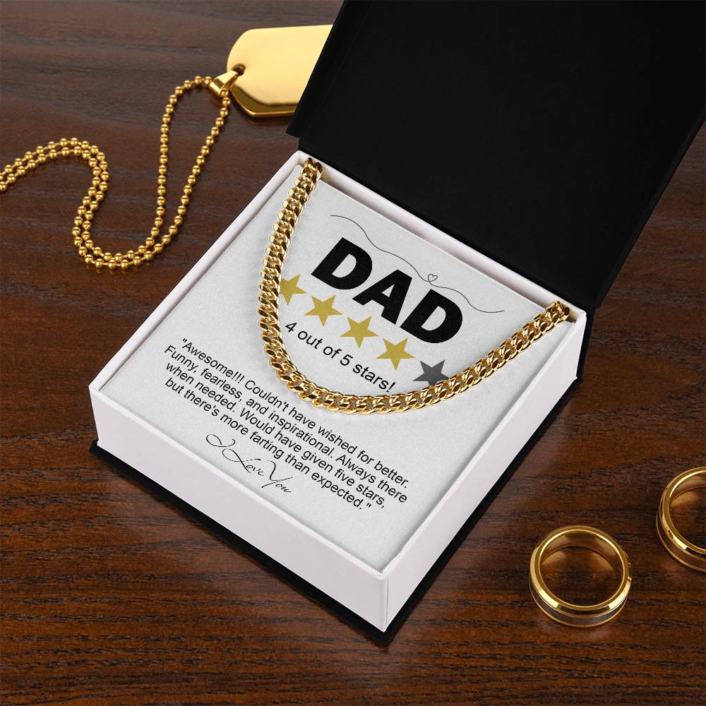 Dad Five Stars Cuban Link Necklace