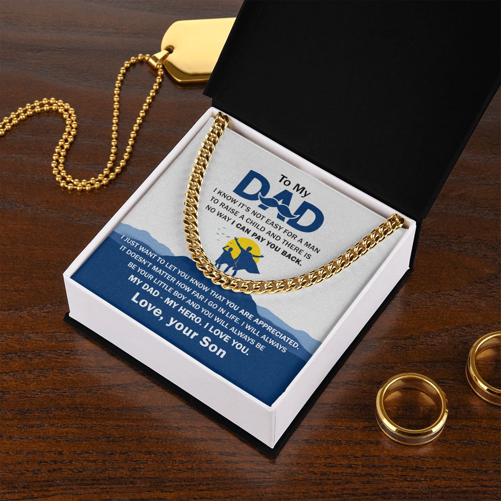 Dad My Hero Cuban Link Chain