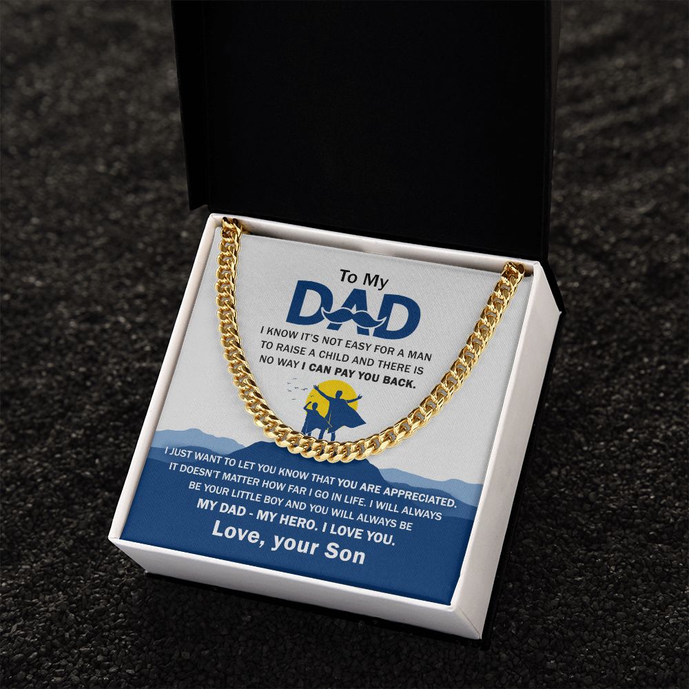 Dad My Hero Cuban Link Chain
