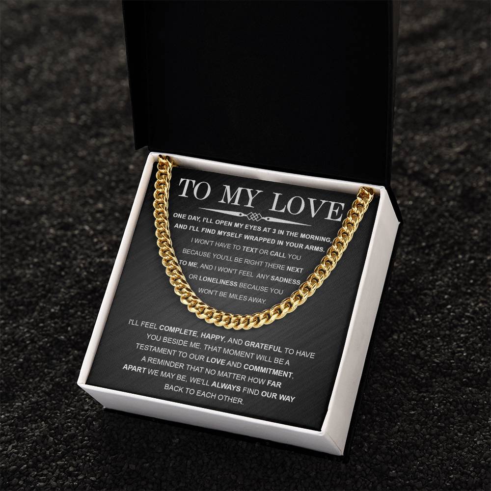 My Love- Far Apart Cuban Link Necklace