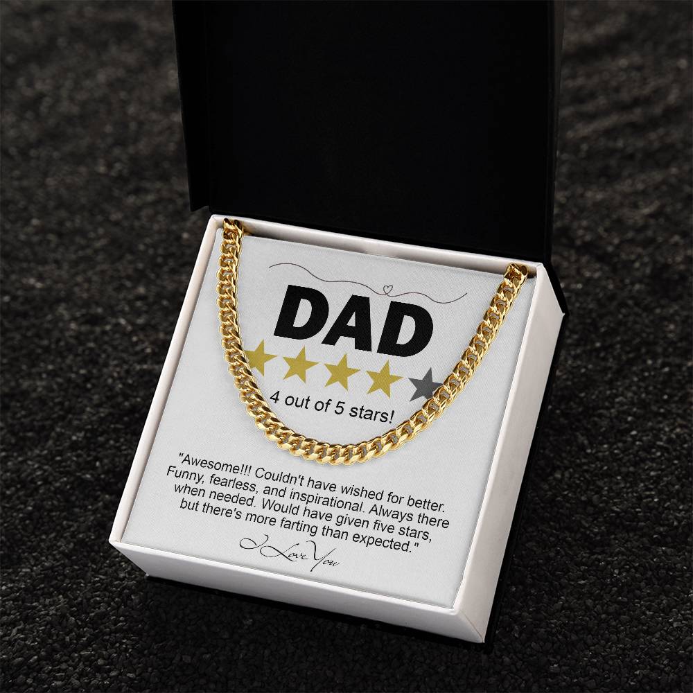 Dad Five Stars Cuban Link Necklace