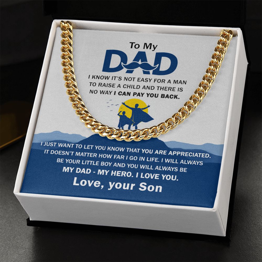 Dad My Hero Cuban Link Chain