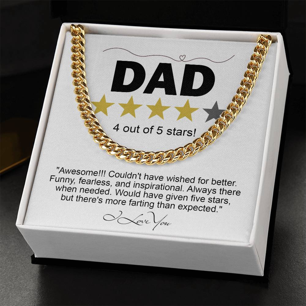 Dad Five Stars Cuban Link Necklace