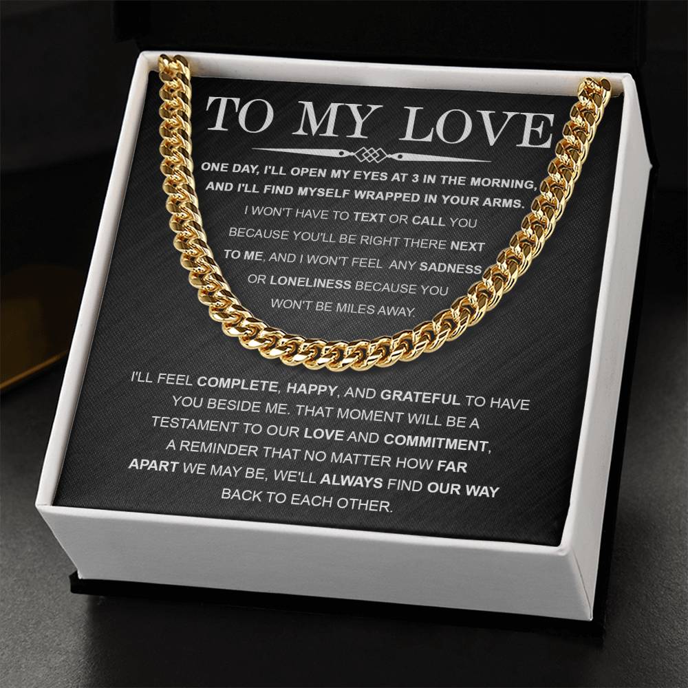 My Love- Far Apart Cuban Link Necklace