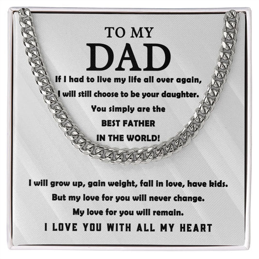 To My Dad Cuban Link Chain