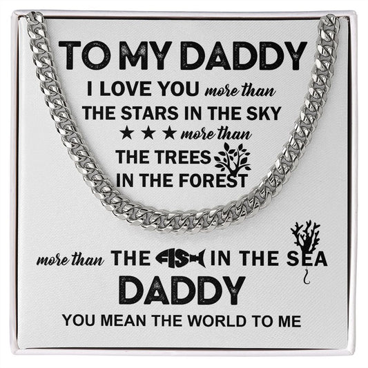 Daddy I love You Cuban Link Chain