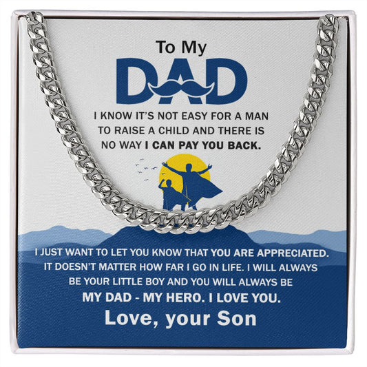 Dad My Hero Cuban Link Chain