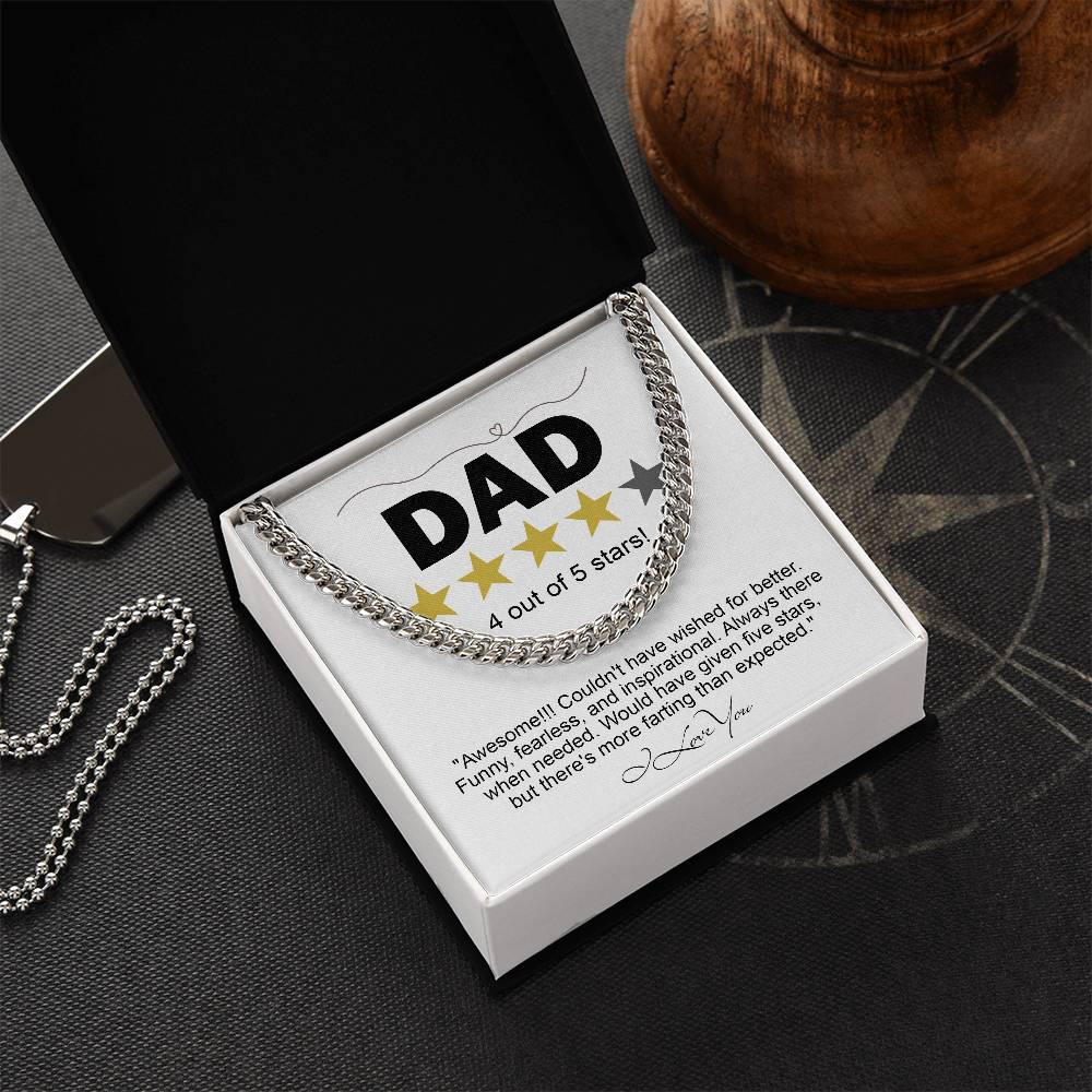 Dad Five Stars Cuban Link Necklace