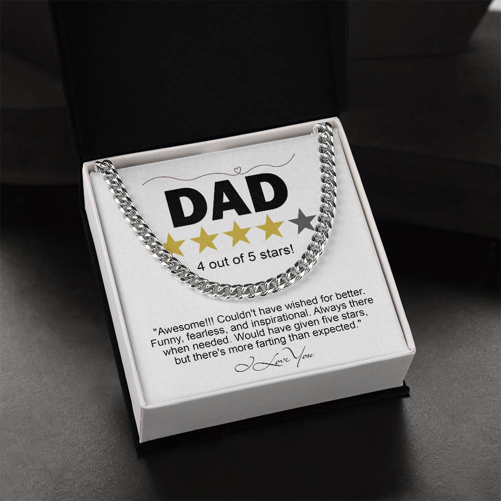 Dad Five Stars Cuban Link Necklace