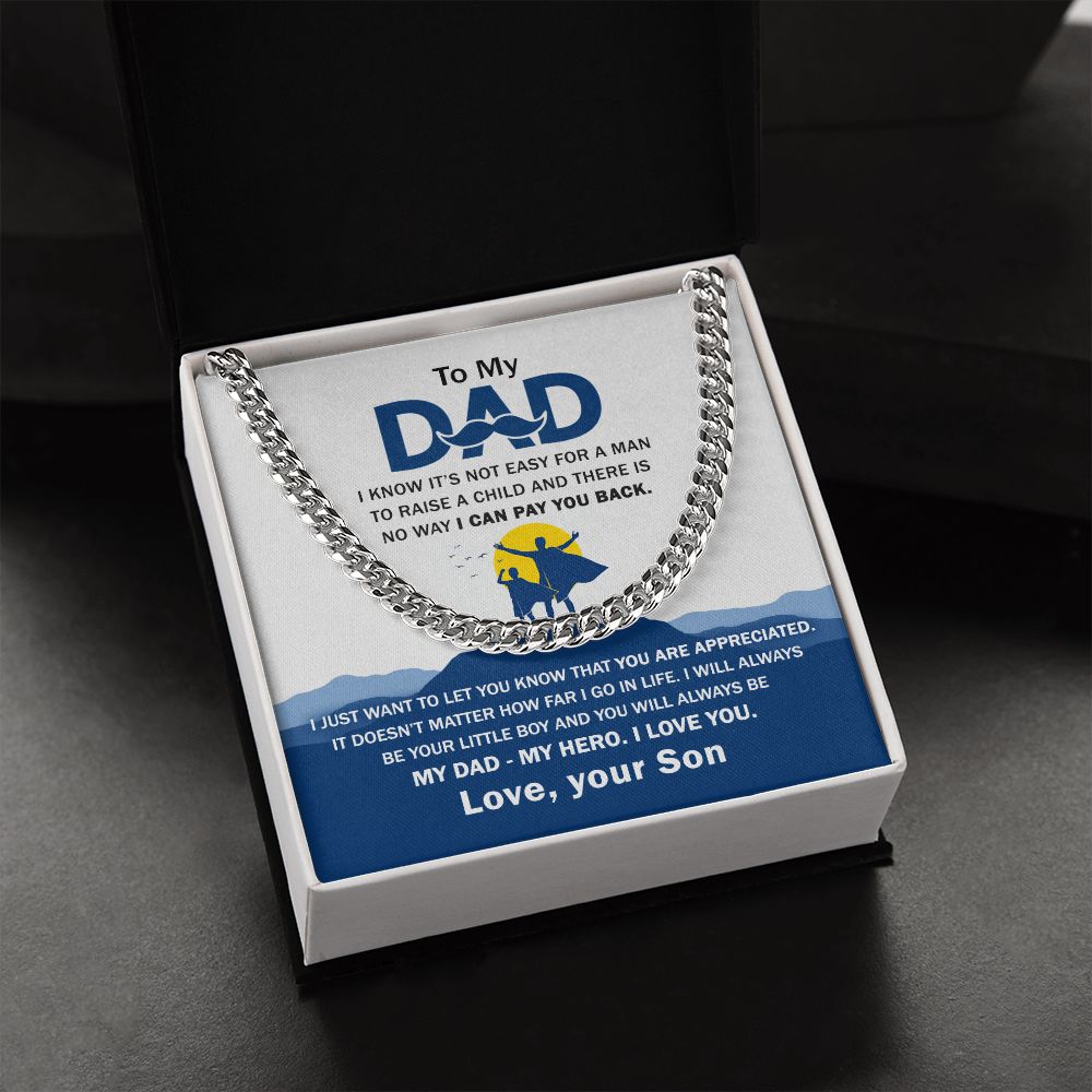 Dad My Hero Cuban Link Chain