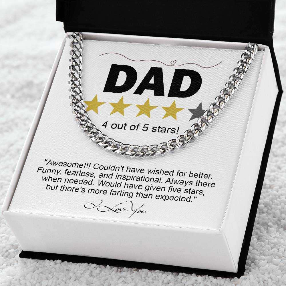 Dad Five Stars Cuban Link Necklace