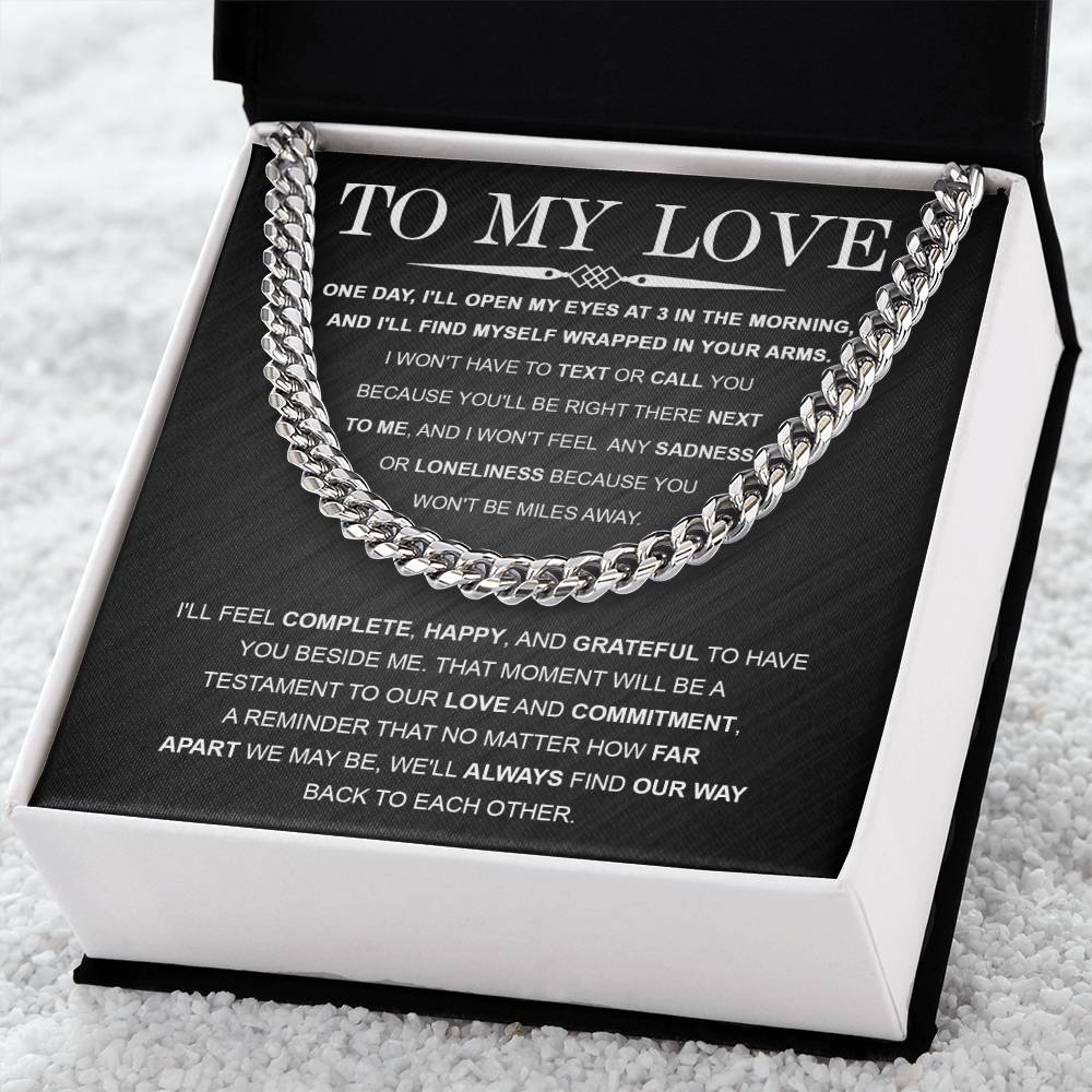 My Love- Far Apart Cuban Link Necklace