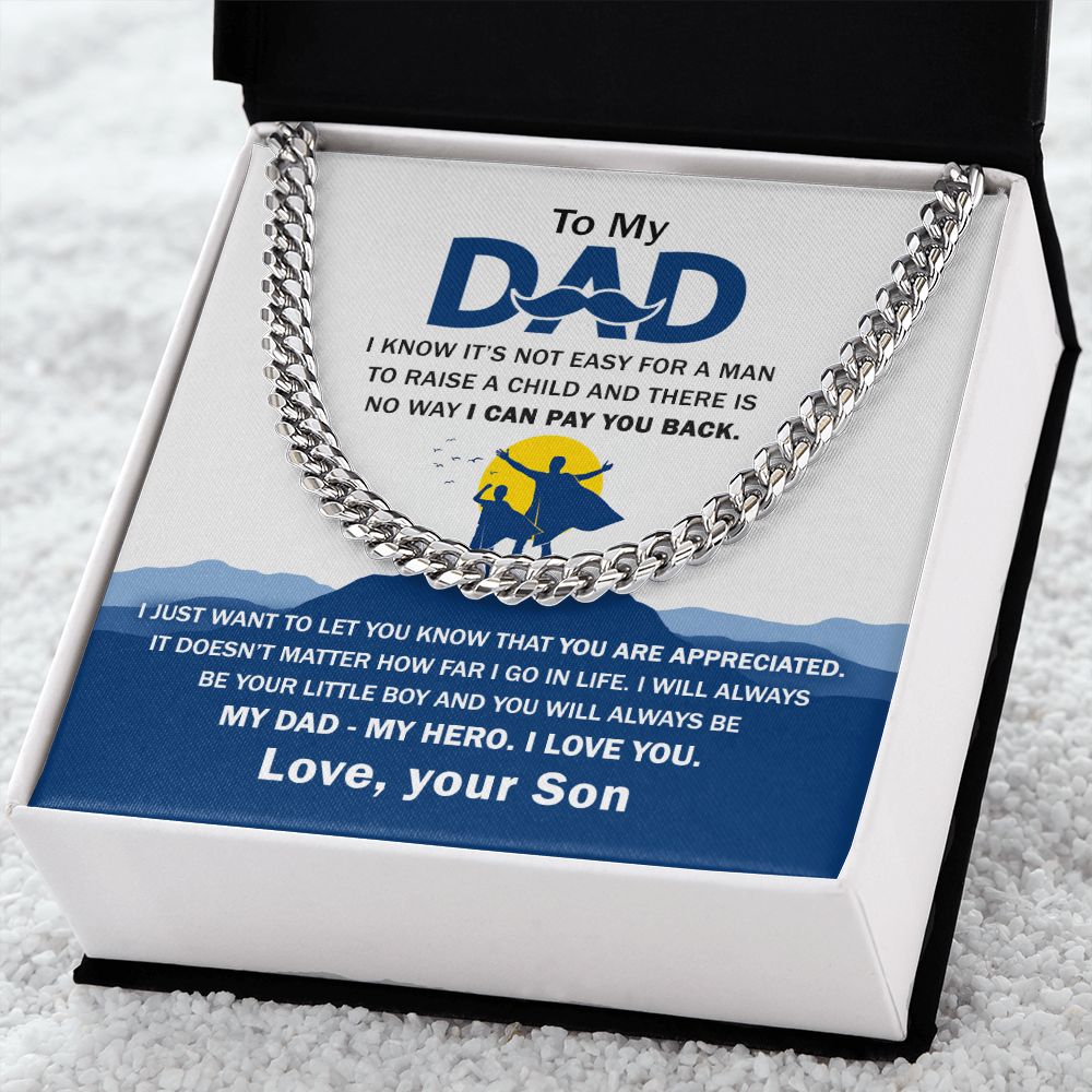 Dad My Hero Cuban Link Chain