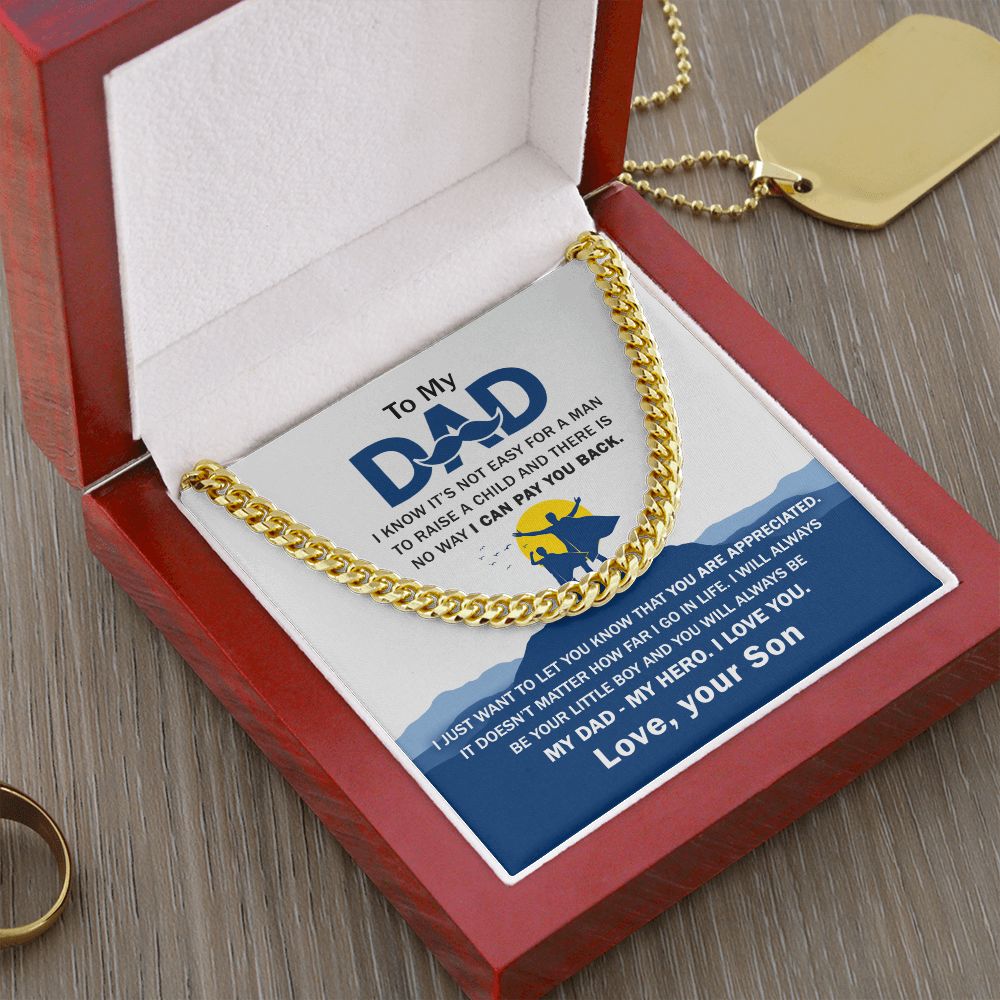 Dad My Hero Cuban Link Chain