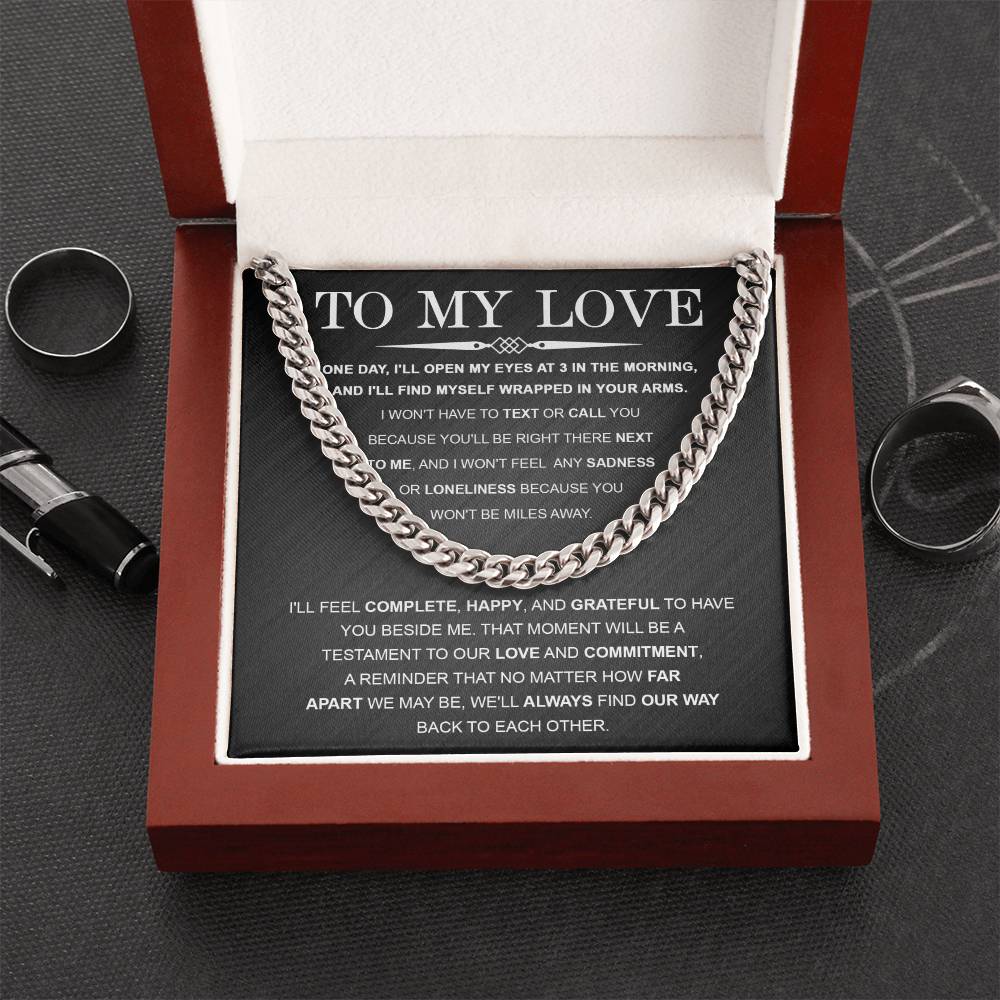 My Love- Far Apart Cuban Link Necklace