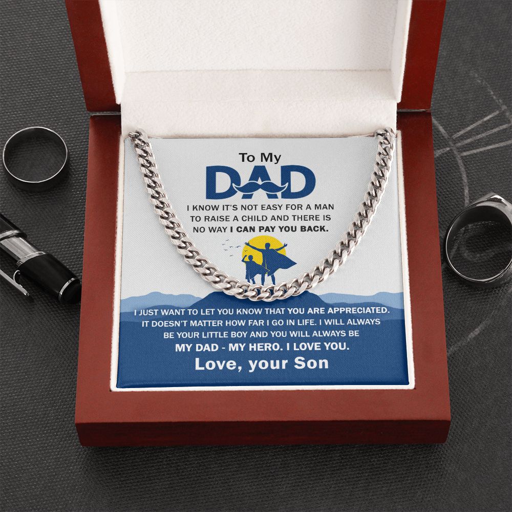 Dad My Hero Cuban Link Chain