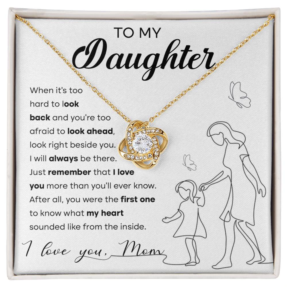 Daughter Be There Love Knot Necklace