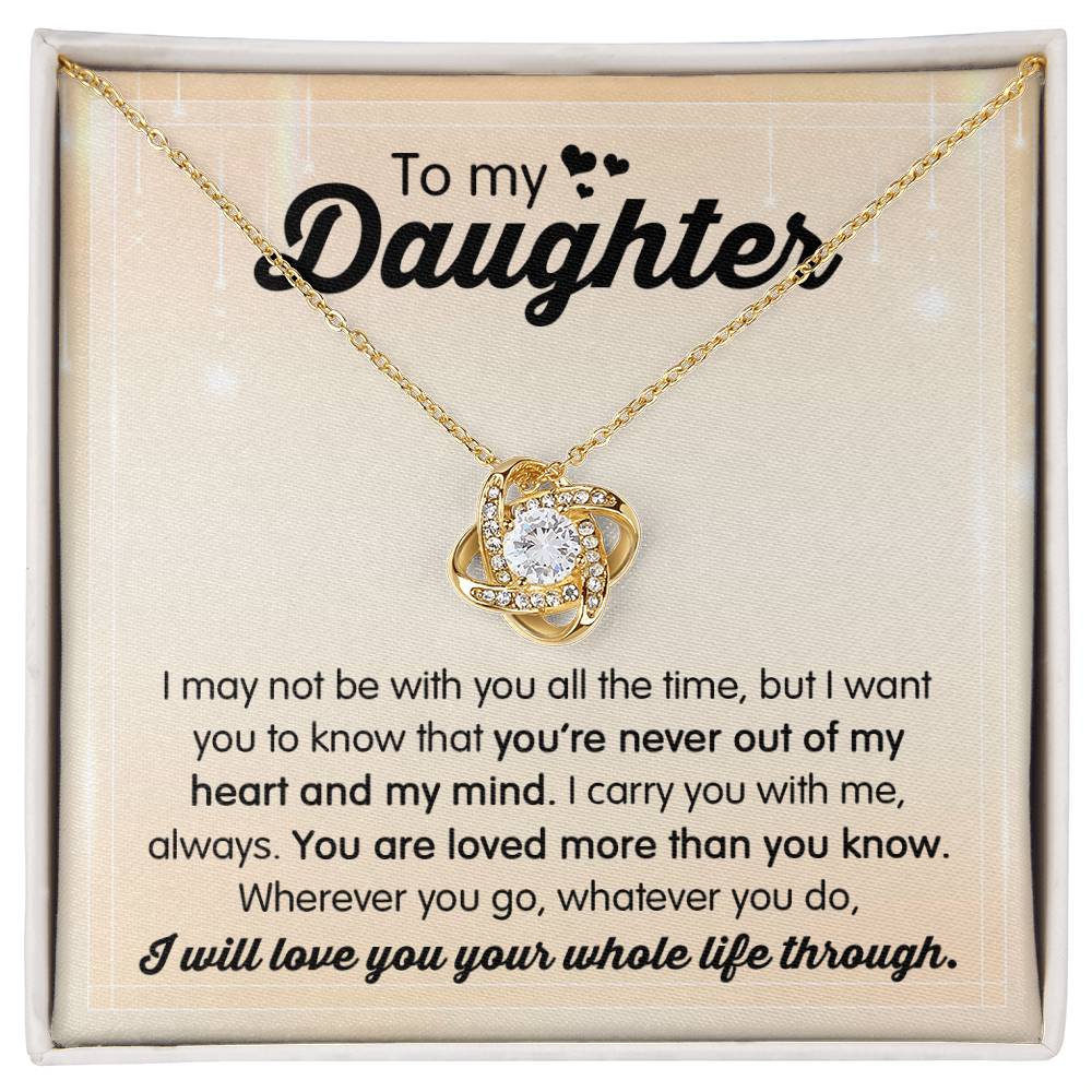 Daughter- I carry You Love Knot Necklace