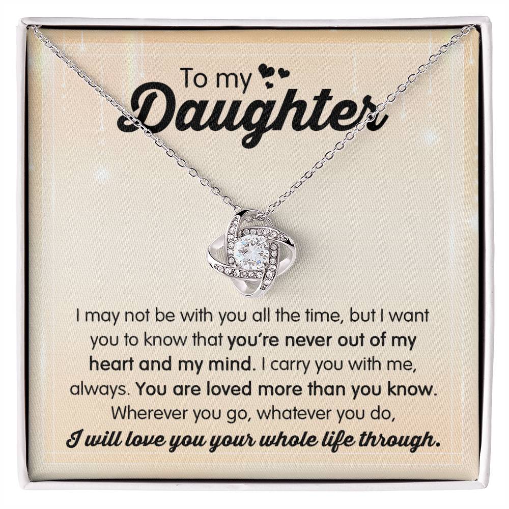 Daughter- I carry You Love Knot Necklace