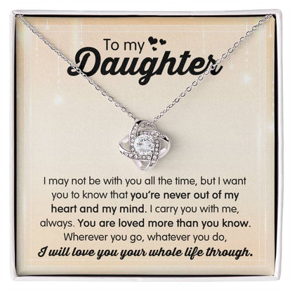 Daughter- I carry You Love Knot Necklace