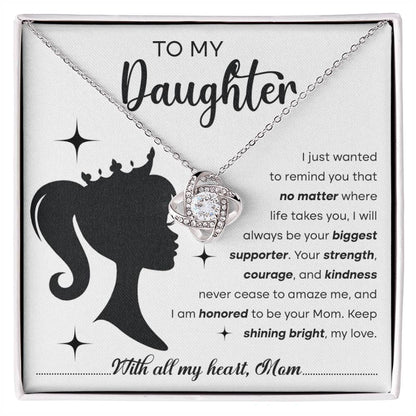 Daughter- Biggest Supporter Love Knot Necklace