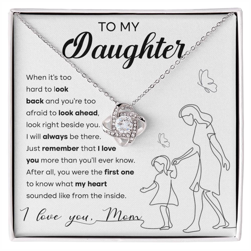 Daughter Be There Love Knot Necklace