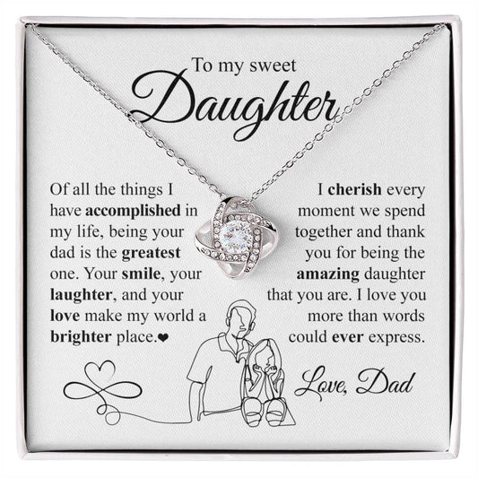 Daughter- More than words Love Knot Necklace