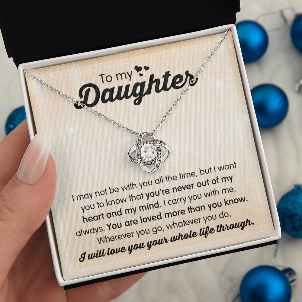 Daughter- I carry You Love Knot Necklace