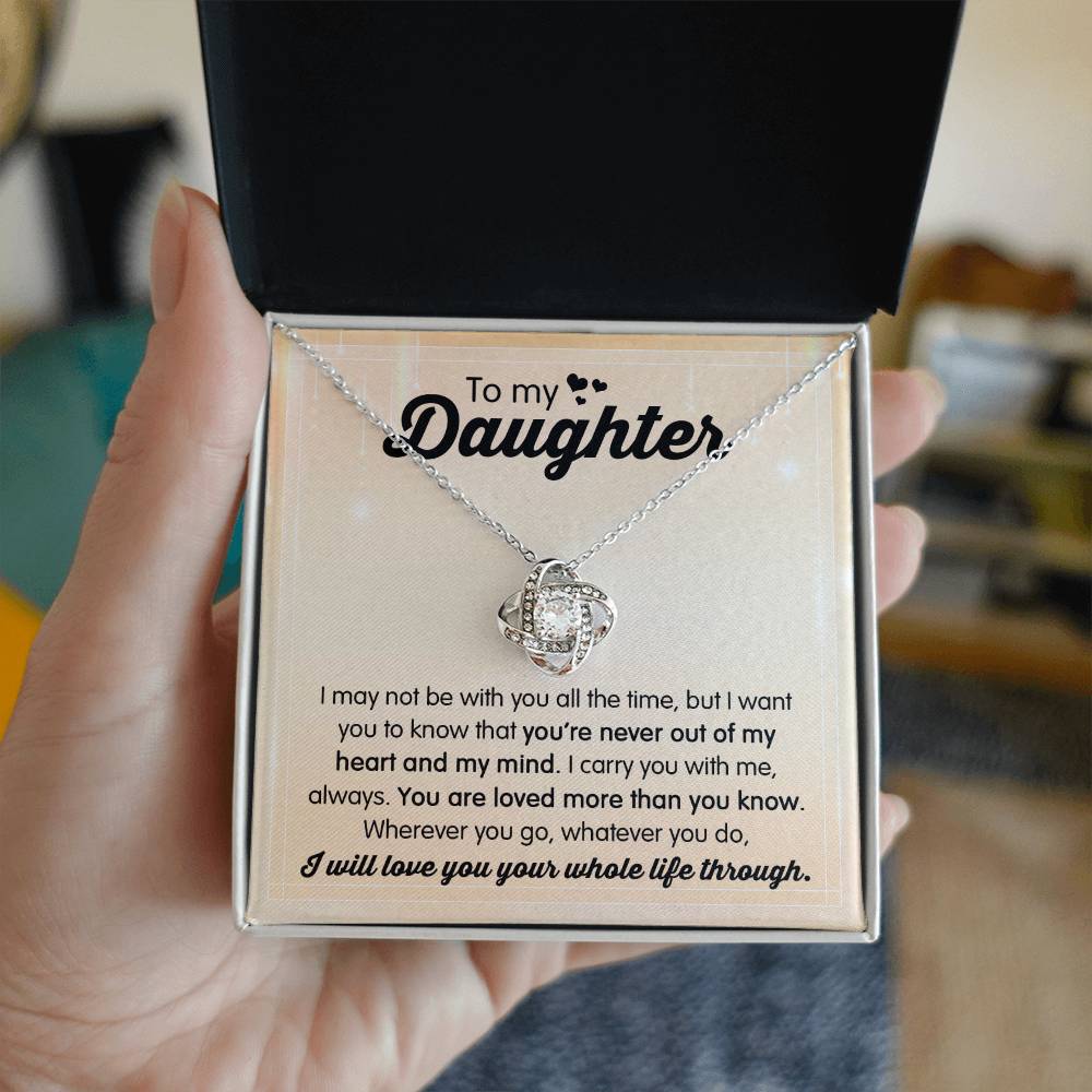 Daughter- I carry You Love Knot Necklace