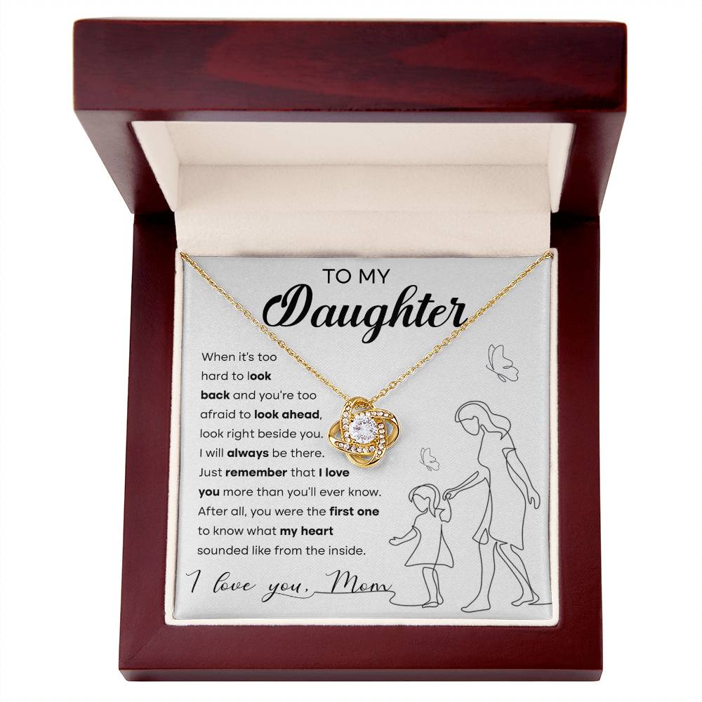 Daughter Be There Love Knot Necklace