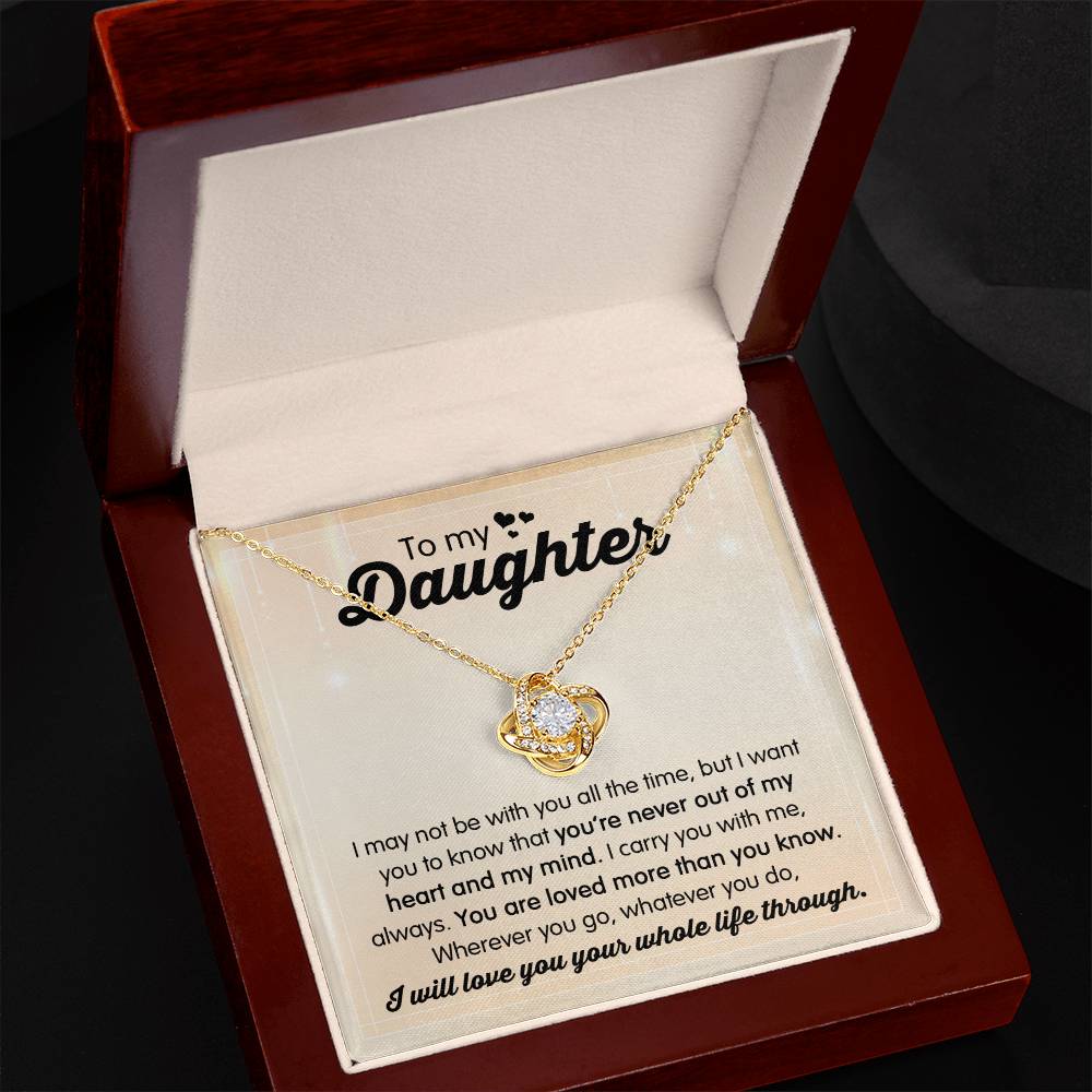 Daughter- I carry You Love Knot Necklace