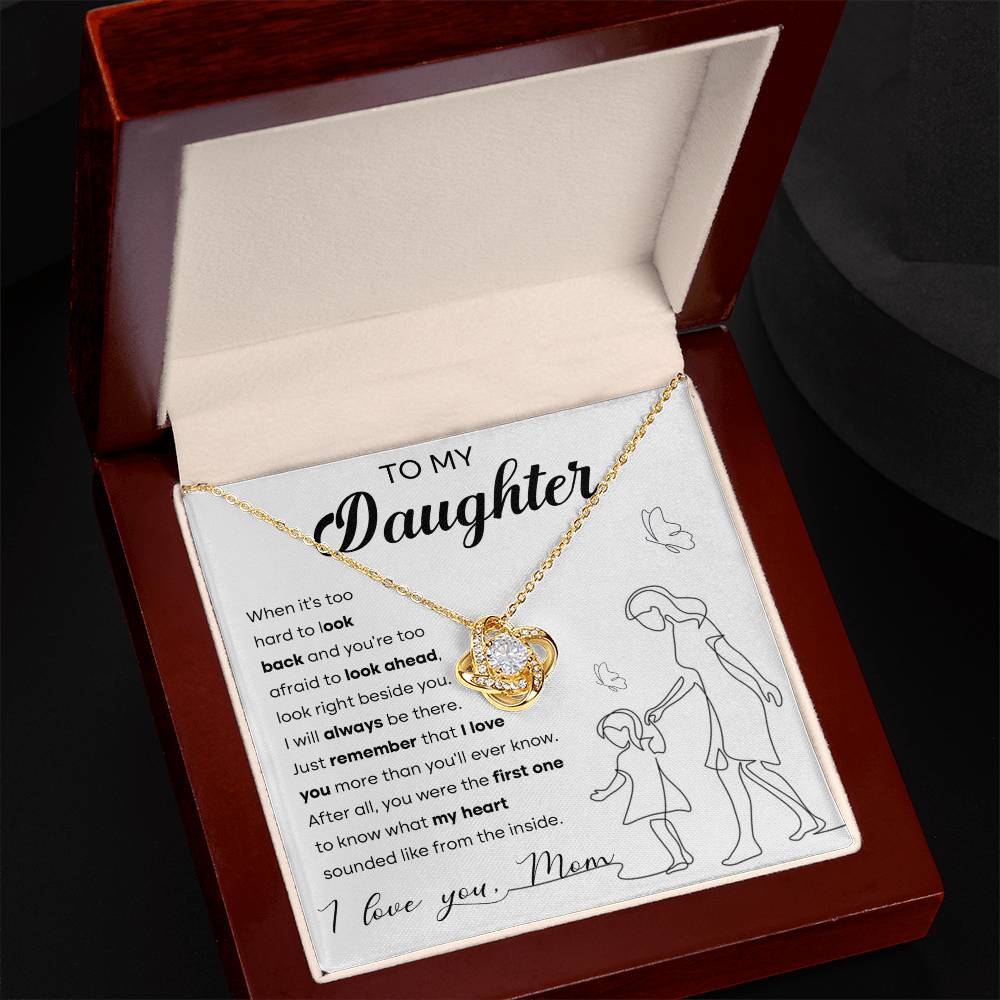 Daughter Be There Love Knot Necklace