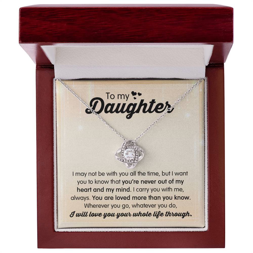 Daughter- I carry You Love Knot Necklace