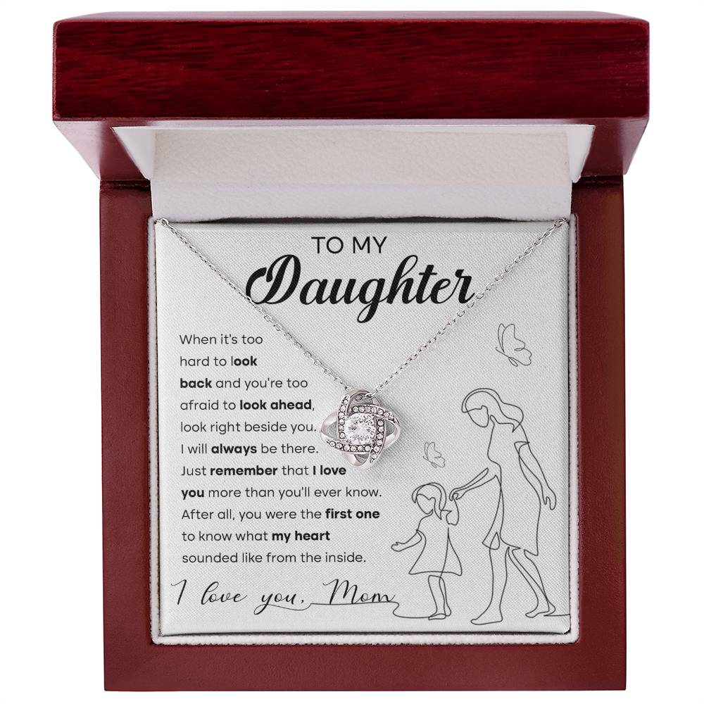 Daughter Be There Love Knot Necklace