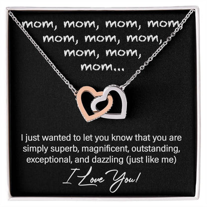 Mom Interlocking Heart Necklace