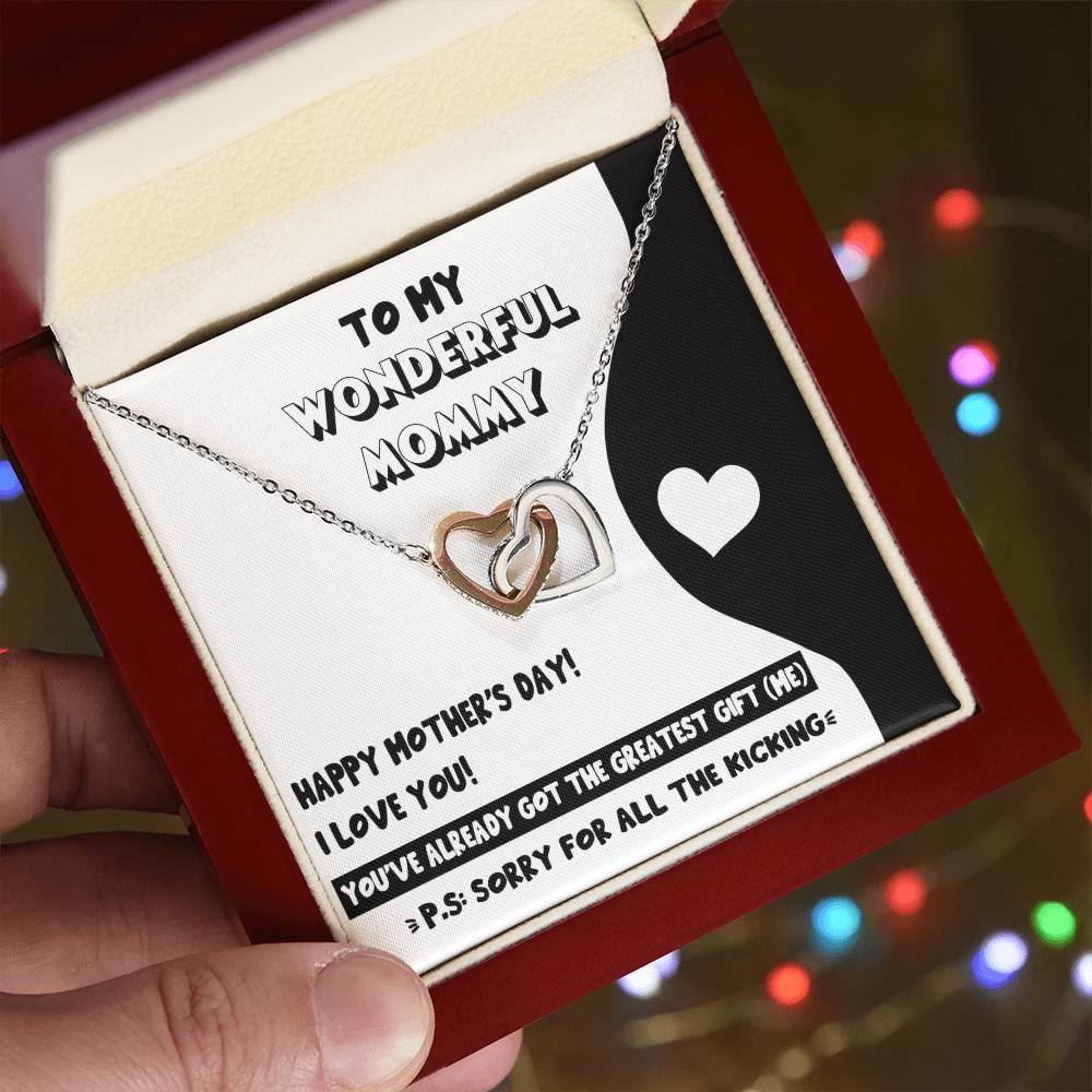 To my Wonderful Mom Heart Necklace